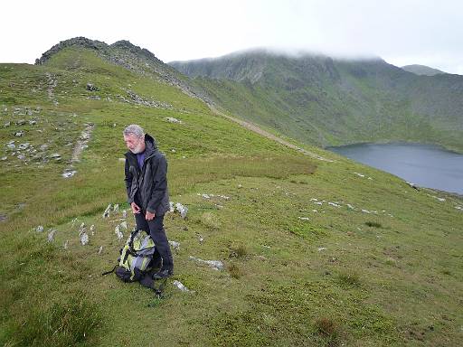 12_50-1.jpg - Bryan with Red Tarn, Striding Edge and Hellvellyn in the cloud.